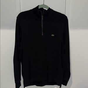 Lacoste Men's Black 1/4 Zip-Up Sweater